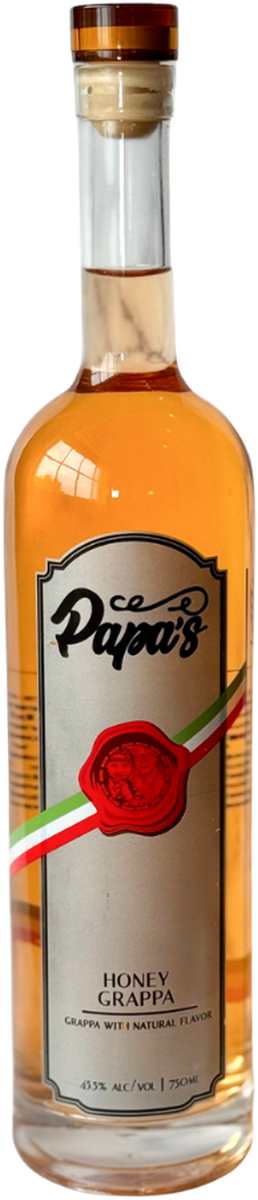 Bottle of Papa's Honey Grappa