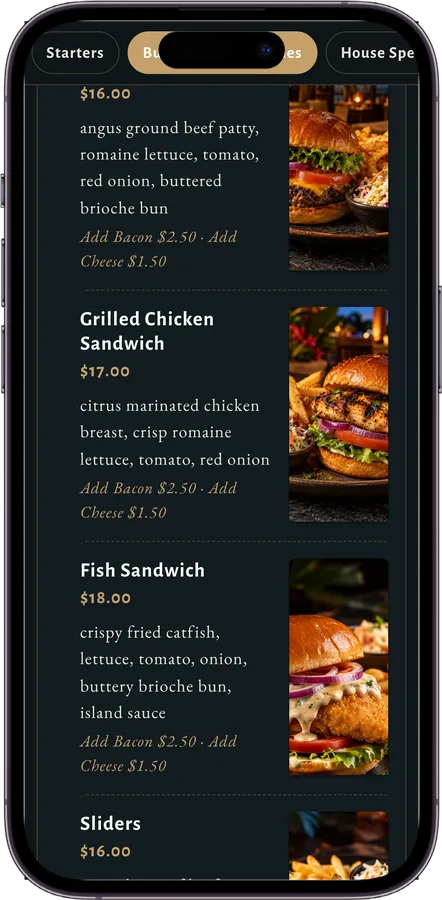 Lorna's menu screen 3