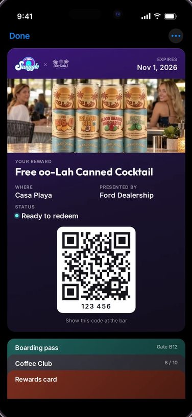 Reward pass in Apple Wallet