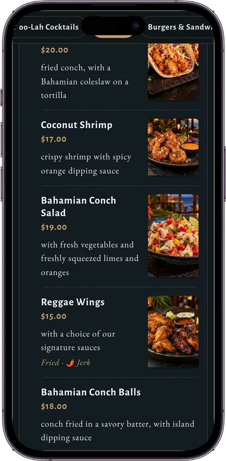 Lorna's menu screen 2