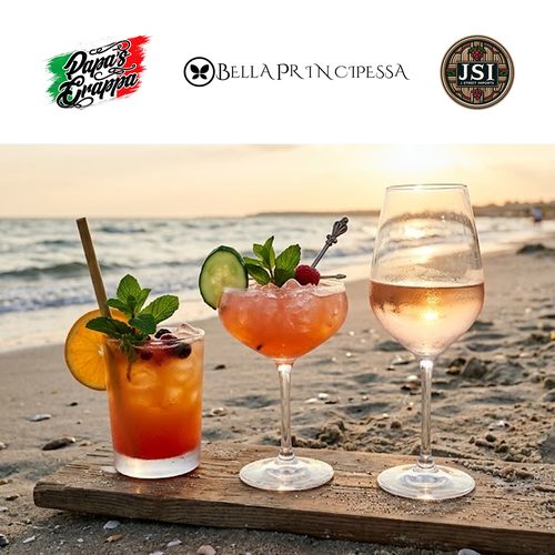 Blue Martini exclusive event flyer featuring Papa's Grappa, Bella Principessa and JSI